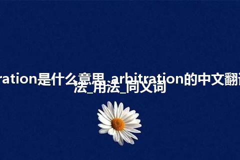 arbitration是什么意思_arbitration的中文翻译及用法_用法_同义词