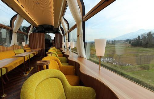 Japan launches train with wall-sized windows