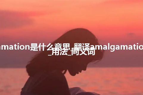 amalgamation是什么意思_翻译amalgamation的意思_用法_同义词