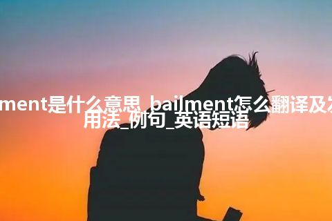 bailment是什么意思_bailment怎么翻译及发音_用法_例句_英语短语