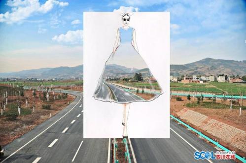 Decorating dress in the pattern of expressway