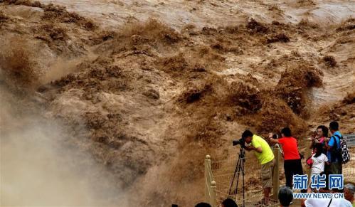 Hukou Waterfall looks spectacular after heavy rainfall