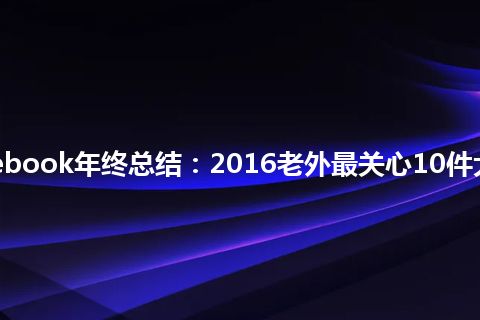 Facebook年终总结：2016老外最关心10件大事！