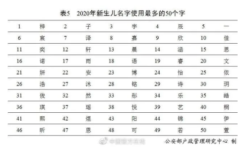 2020年最受父母们欢迎的新生儿姓名竟是……