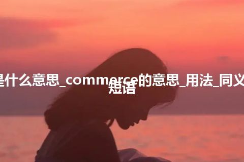 commerce是什么意思_commerce的意思_用法_同义词_例句_英语短语