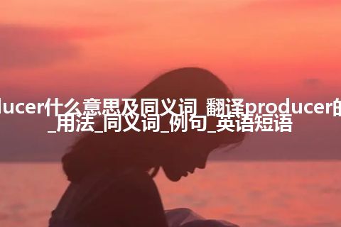 producer什么意思及同义词_翻译producer的意思_用法_同义词_例句_英语短语