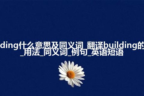 building什么意思及同义词_翻译building的意思_用法_同义词_例句_英语短语