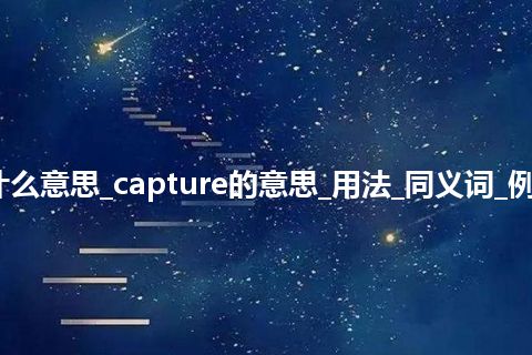 capture是什么意思_capture的意思_用法_同义词_例句_英语短语