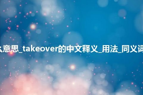 takeover是什么意思_takeover的中文释义_用法_同义词_例句_英语短语