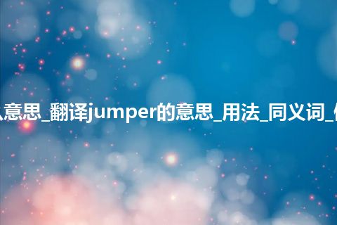 jumper是什么意思_翻译jumper的意思_用法_同义词_例句_英语短语