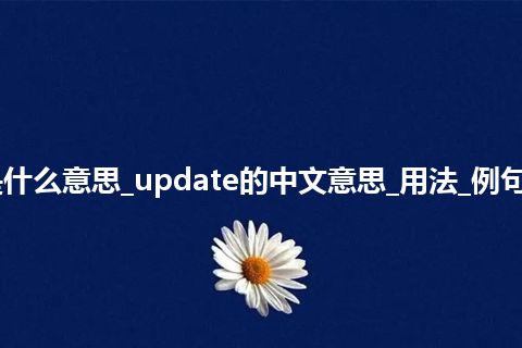 update是什么意思_update的中文意思_用法_例句_英语短语