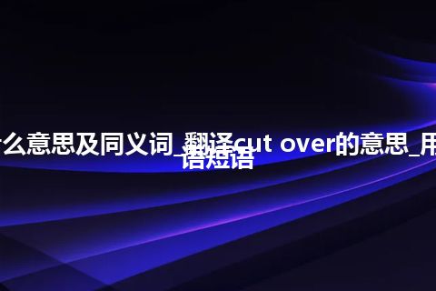 cut over什么意思及同义词_翻译cut over的意思_用法_例句_英语短语