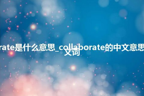 collaborate是什么意思_collaborate的中文意思_用法_同义词