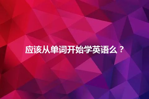 应该从单词开始学英语么？