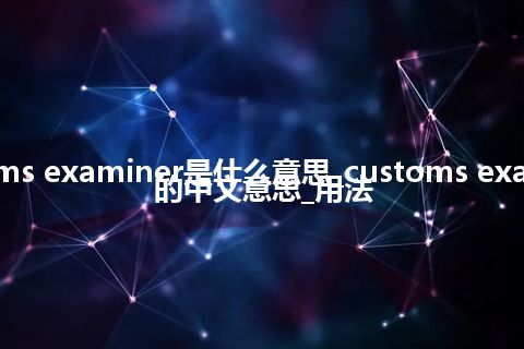 customs examiner是什么意思_customs examiner的中文意思_用法