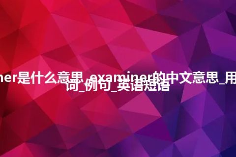 examiner是什么意思_examiner的中文意思_用法_同义词_例句_英语短语