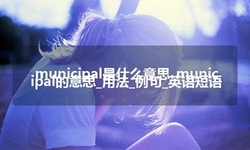 municipal是什么意思_municipal的意思_用法_例句_英语短语