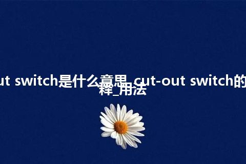 cut-out switch是什么意思_cut-out switch的中文解释_用法