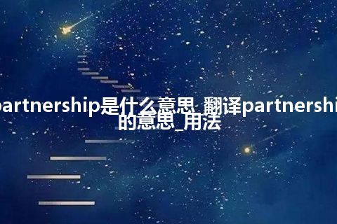 partnership是什么意思_翻译partnership的意思_用法