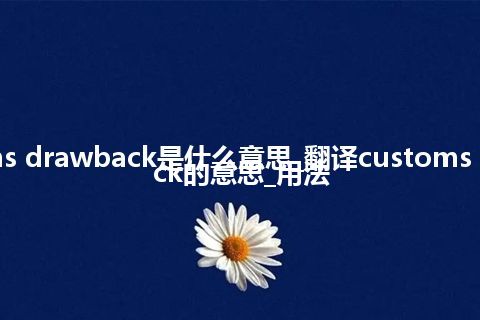 customs drawback是什么意思_翻译customs drawback的意思_用法