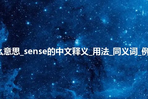 sense是什么意思_sense的中文释义_用法_同义词_例句_英语短语