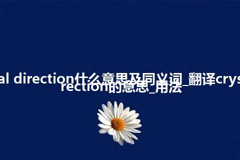 crystal direction什么意思及同义词_翻译crystal direction的意思_用法