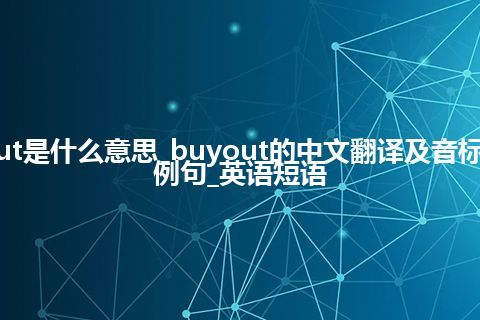 buyout是什么意思_buyout的中文翻译及音标_用法_例句_英语短语