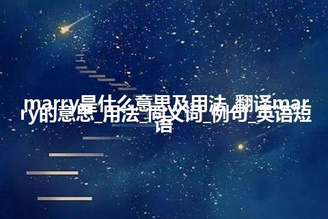 marry是什么意思及用法_翻译marry的意思_用法_同义词_例句_英语短语