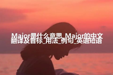 Major是什么意思_Major的中文翻译及音标_用法_例句_英语短语