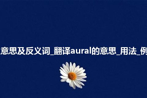 aural是什么意思及反义词_翻译aural的意思_用法_例句_英语短语