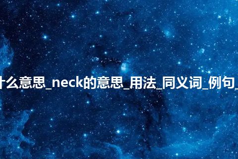 neck是什么意思_neck的意思_用法_同义词_例句_英语短语