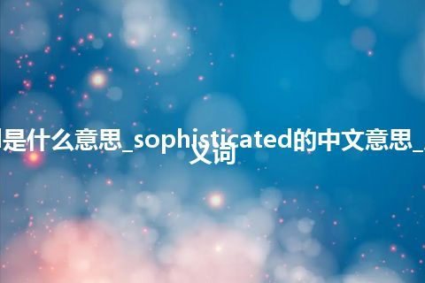 sophisticated是什么意思_sophisticated的中文意思_用法_同义词_反义词