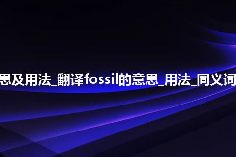 fossil是什么意思及用法_翻译fossil的意思_用法_同义词_例句_英语短语