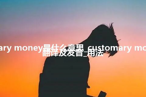 customary money是什么意思_customary money怎么翻译及发音_用法