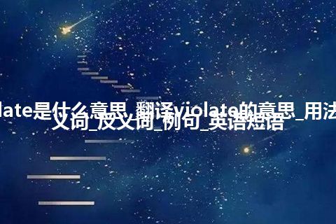 violate是什么意思_翻译violate的意思_用法_同义词_反义词_例句_英语短语