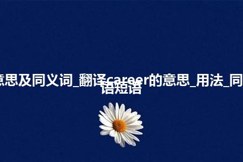 career什么意思及同义词_翻译career的意思_用法_同义词_例句_英语短语