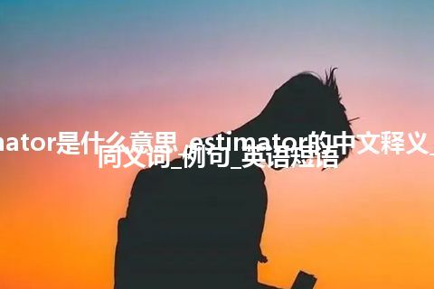 estimator是什么意思_estimator的中文释义_用法_同义词_例句_英语短语