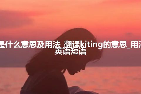 kiting是什么意思及用法_翻译kiting的意思_用法_例句_英语短语