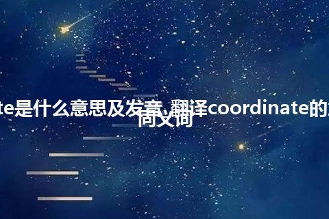 coordinate是什么意思及发音_翻译coordinate的意思_用法_同义词