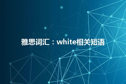 雅思词汇：white相关短语