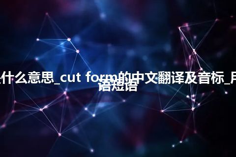 cut form是什么意思_cut form的中文翻译及音标_用法_例句_英语短语