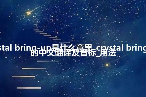 crystal bring-up是什么意思_crystal bring-up的中文翻译及音标_用法