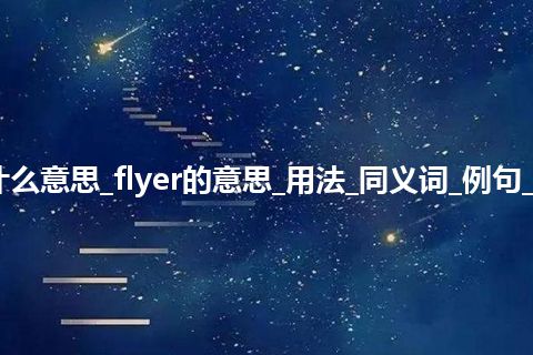 flyer是什么意思_flyer的意思_用法_同义词_例句_英语短语