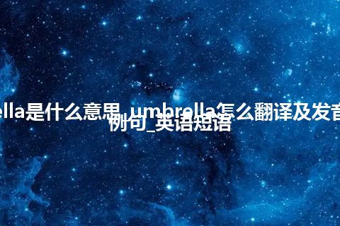 umbrella是什么意思_umbrella怎么翻译及发音_用法_例句_英语短语