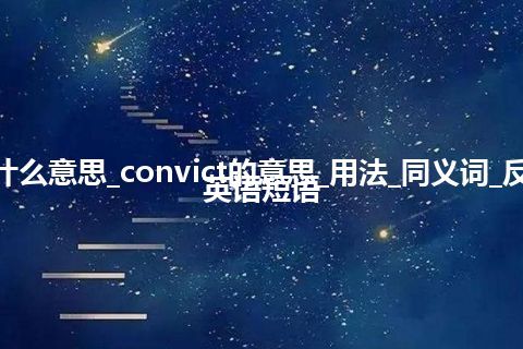 convict是什么意思_convict的意思_用法_同义词_反义词_例句_英语短语