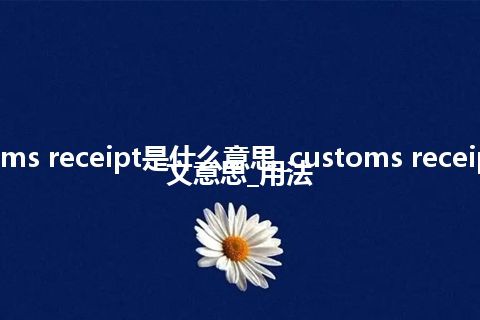 customs receipt是什么意思_customs receipt的中文意思_用法