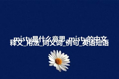 misty是什么意思_misty的中文释义_用法_同义词_例句_英语短语