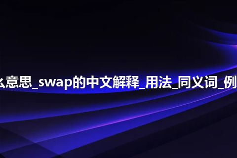 swap是什么意思_swap的中文解释_用法_同义词_例句_英语短语