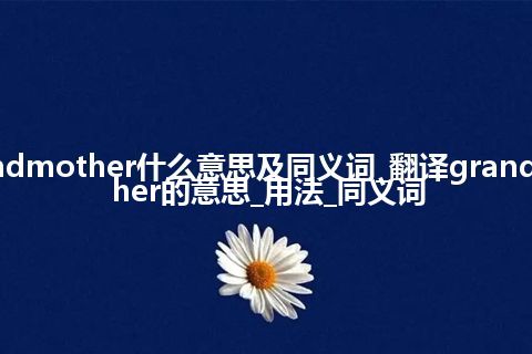 grandmother什么意思及同义词_翻译grandmother的意思_用法_同义词