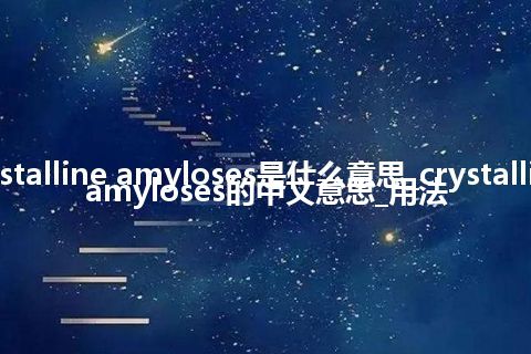 crystalline amyloses是什么意思_crystalline amyloses的中文意思_用法